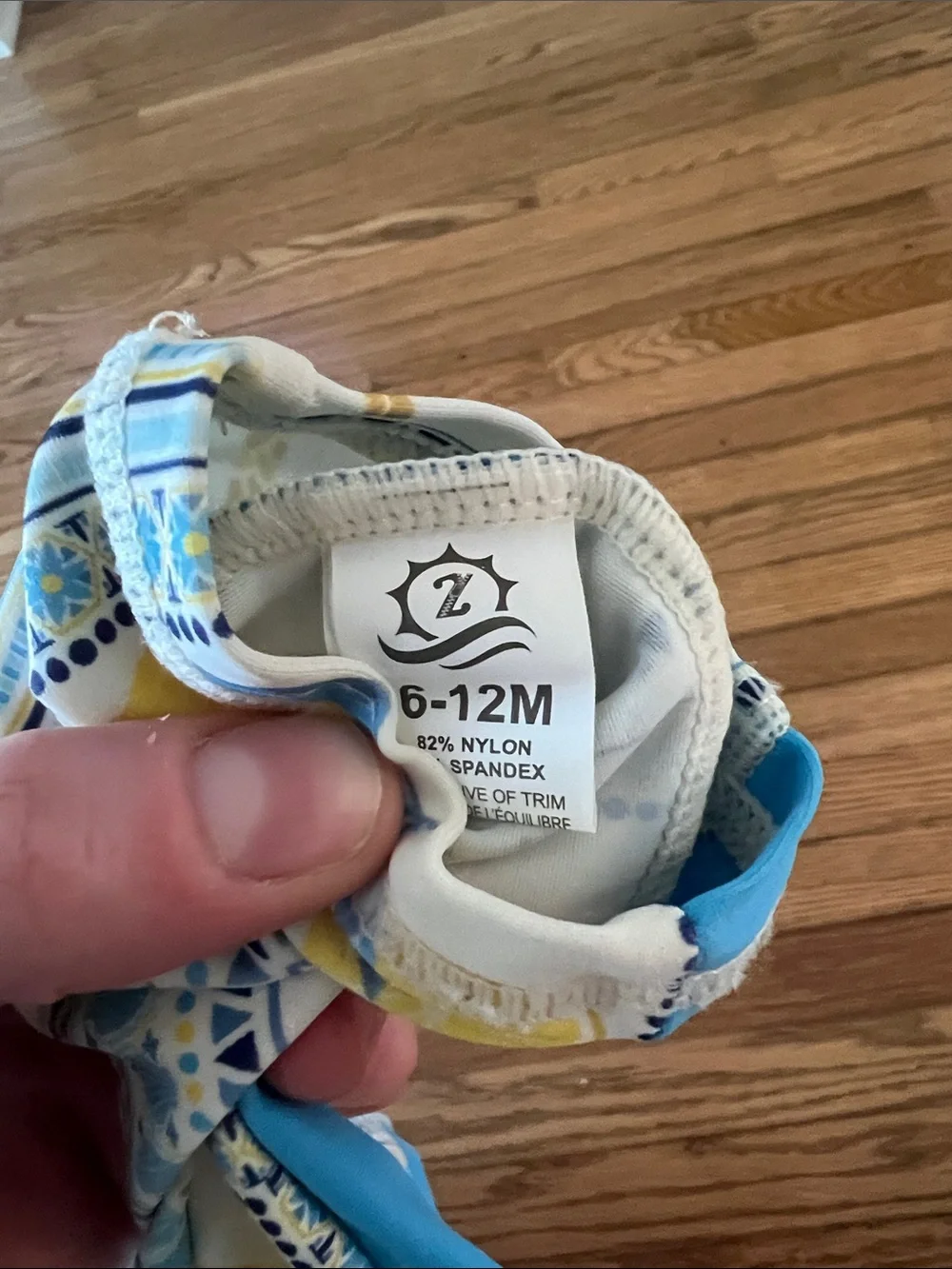 SwimZip 6-12 months - Blue & Yellow Lemon Print